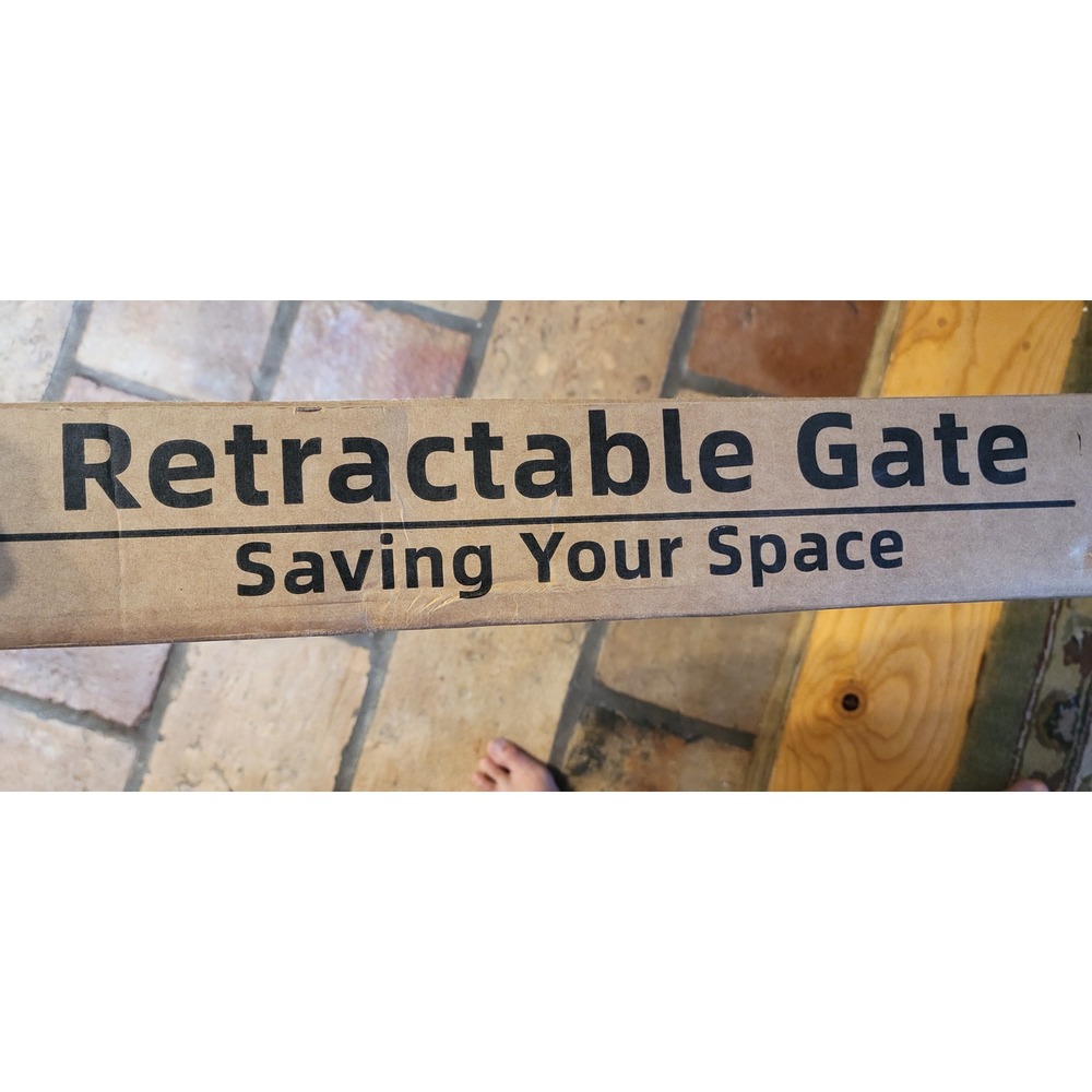 TrusTot Retractable Baby Gate for Indoor Outdoor Safe Easy to Fit Black Mesh